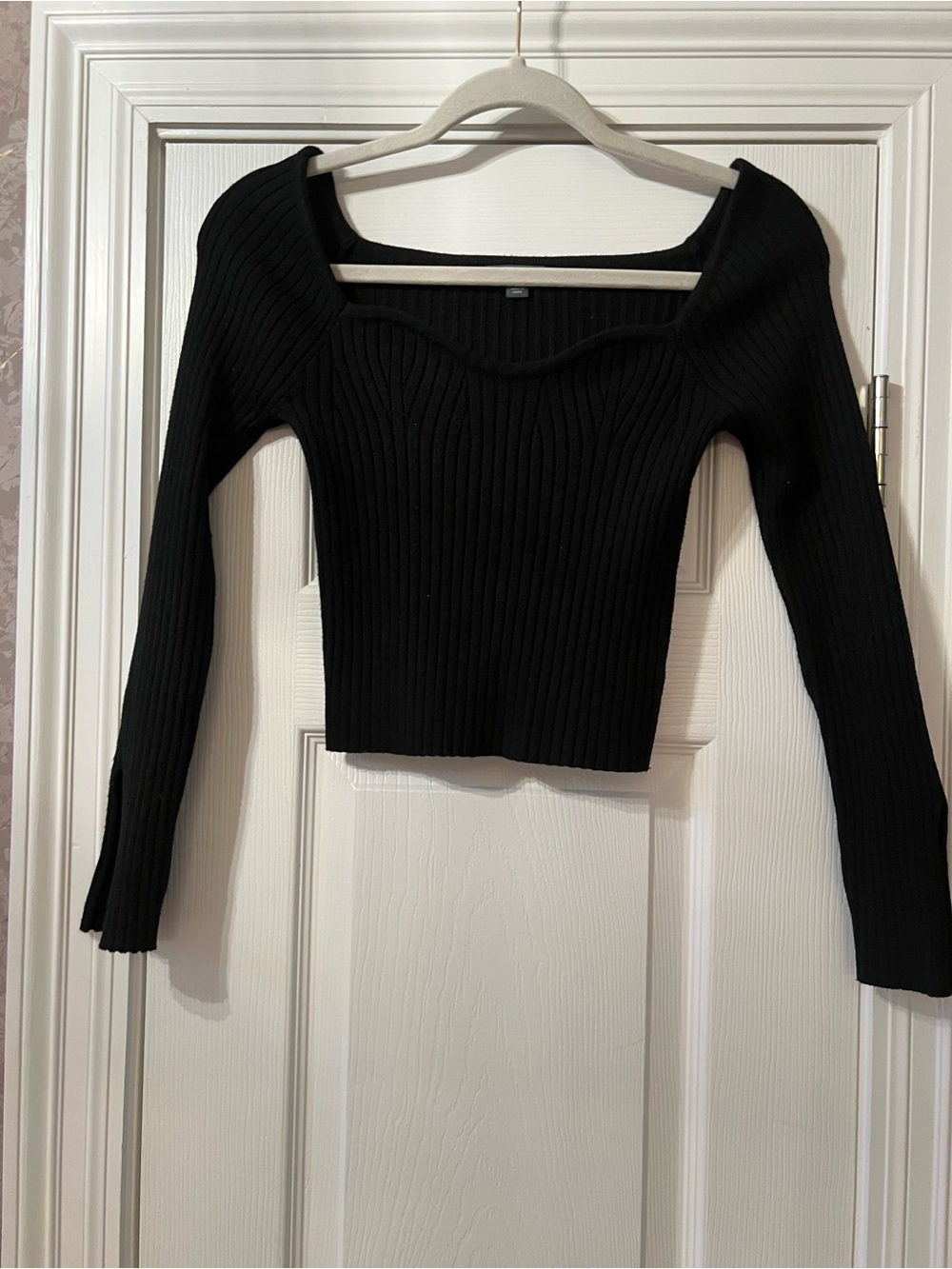 wild fable Black Ribbed Scoop Neck Sweater